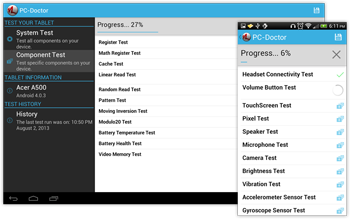 Diagnostics for Android Testing Progress