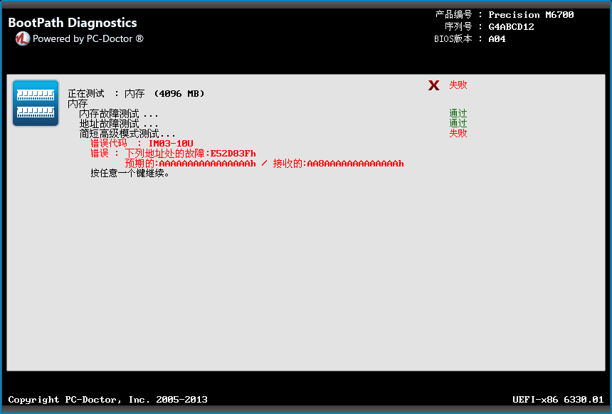 Bootpath Diagnostics Chinese Memory Failure