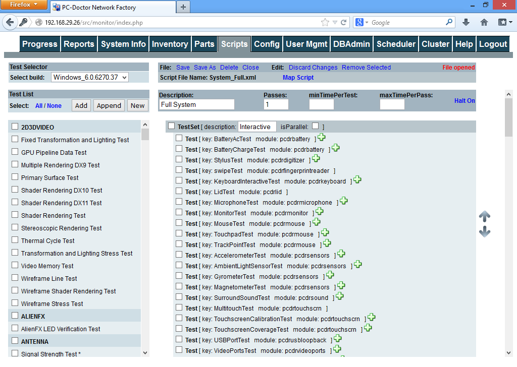 Network Factory Server Scripts